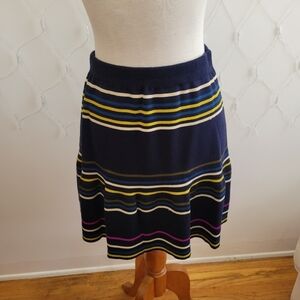 Rachel Roy Striped Knit Mini Skirt / Navy + Stripes / Size Medium